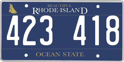 RI license plate 423418