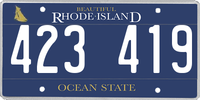 RI license plate 423419