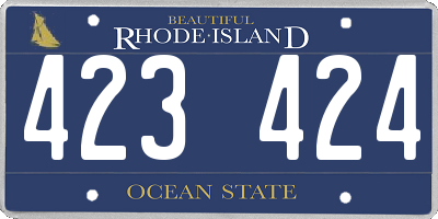 RI license plate 423424
