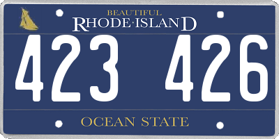 RI license plate 423426