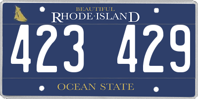 RI license plate 423429