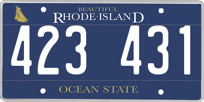 RI license plate 423431