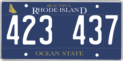 RI license plate 423437