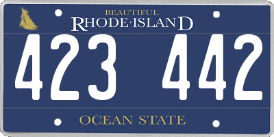 RI license plate 423442