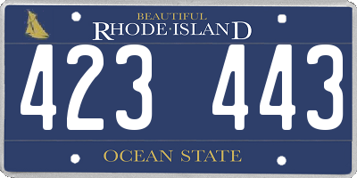 RI license plate 423443