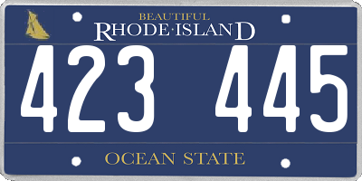 RI license plate 423445
