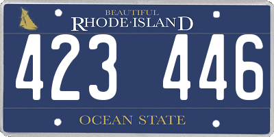 RI license plate 423446