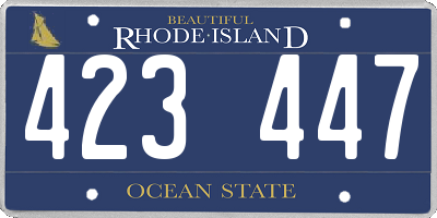 RI license plate 423447