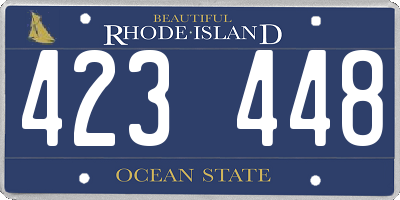 RI license plate 423448