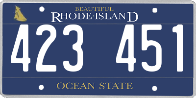RI license plate 423451