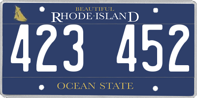 RI license plate 423452