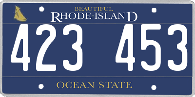 RI license plate 423453