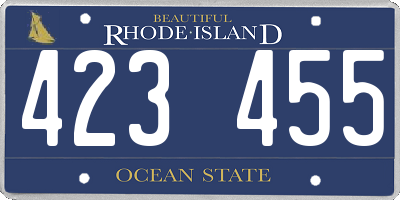 RI license plate 423455