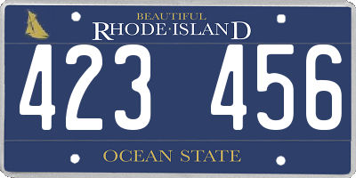 RI license plate 423456