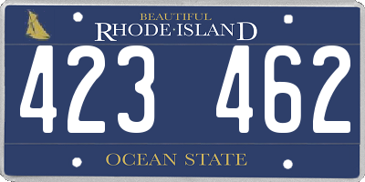 RI license plate 423462