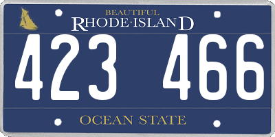 RI license plate 423466