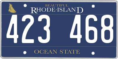 RI license plate 423468