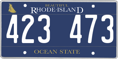 RI license plate 423473
