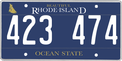 RI license plate 423474