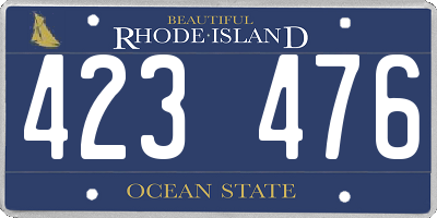 RI license plate 423476