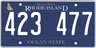 RI license plate 423477