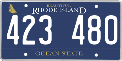 RI license plate 423480