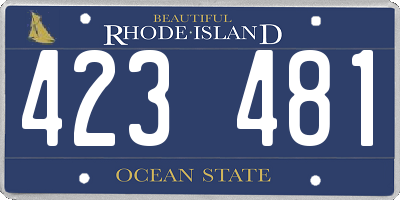 RI license plate 423481