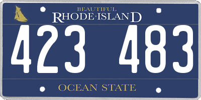 RI license plate 423483