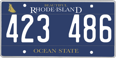 RI license plate 423486