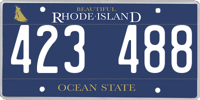 RI license plate 423488