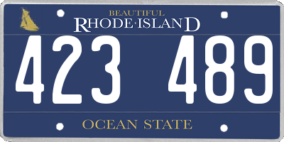 RI license plate 423489