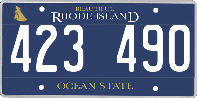 RI license plate 423490