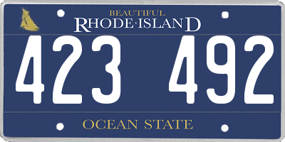 RI license plate 423492