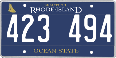 RI license plate 423494