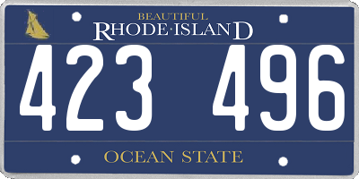 RI license plate 423496