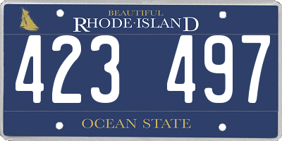 RI license plate 423497