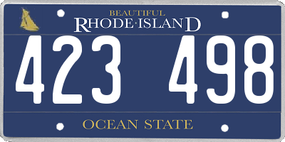 RI license plate 423498