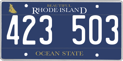 RI license plate 423503
