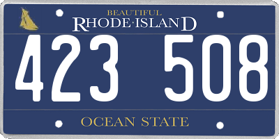 RI license plate 423508