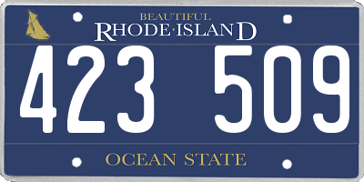 RI license plate 423509
