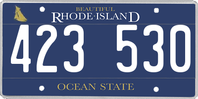 RI license plate 423530