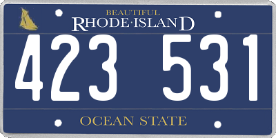 RI license plate 423531
