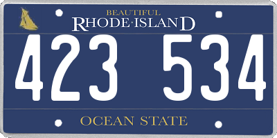 RI license plate 423534
