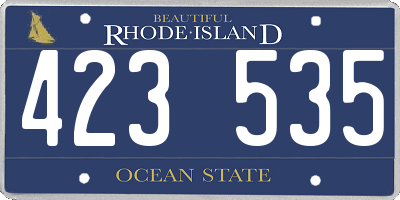 RI license plate 423535