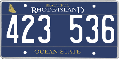 RI license plate 423536