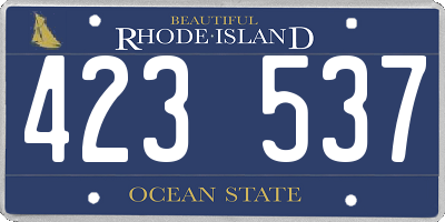 RI license plate 423537