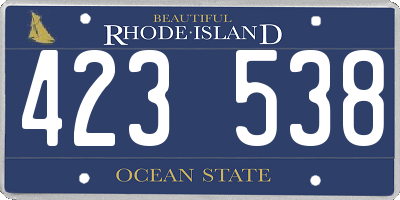 RI license plate 423538