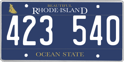 RI license plate 423540