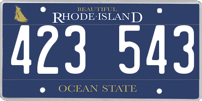 RI license plate 423543