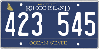 RI license plate 423545